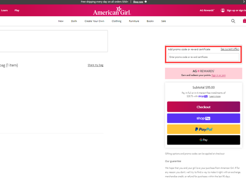 American Girl coupon