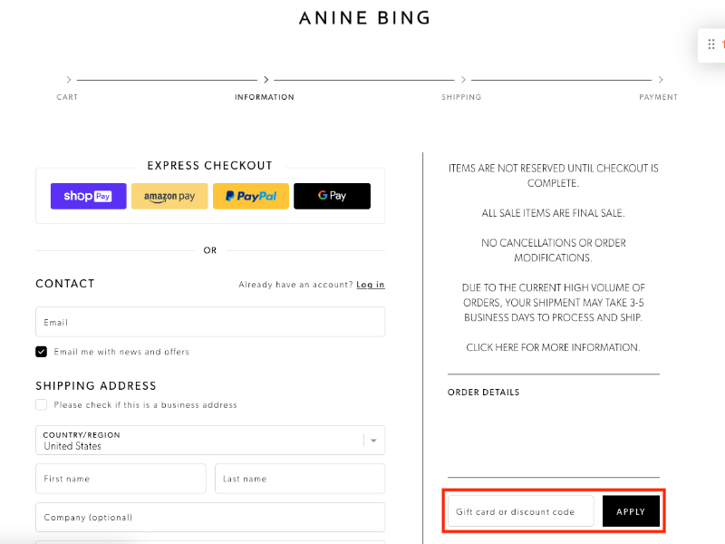 Anine Bing coupon