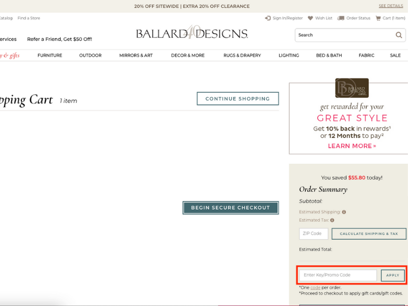 Ballard Designs coupon