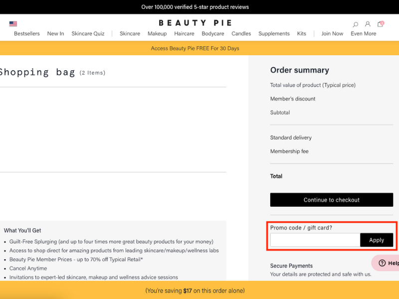 Beauty Pie coupon