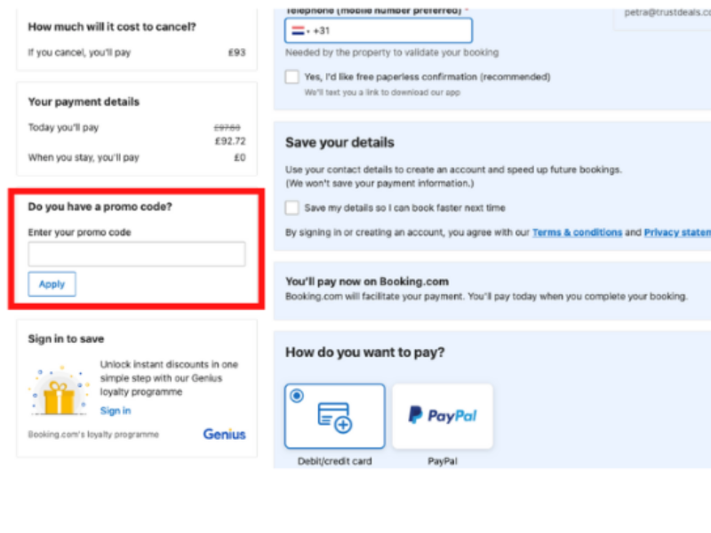 Booking.com coupon