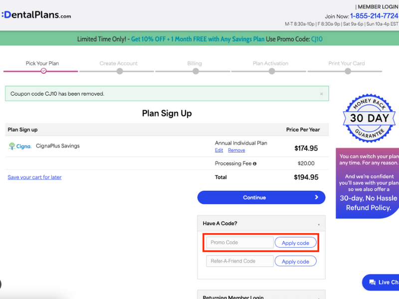 Dentalplans.com coupon