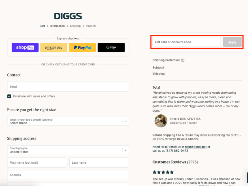 Diggs.pet coupon