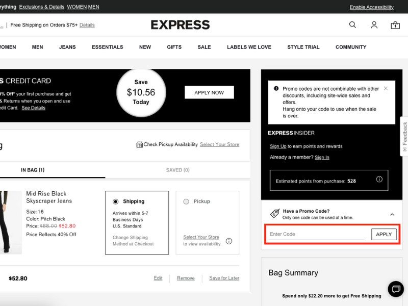 Express Clothing coupon