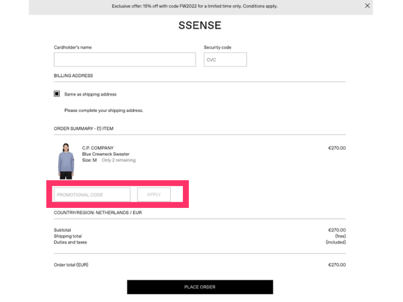 SSENSE coupon