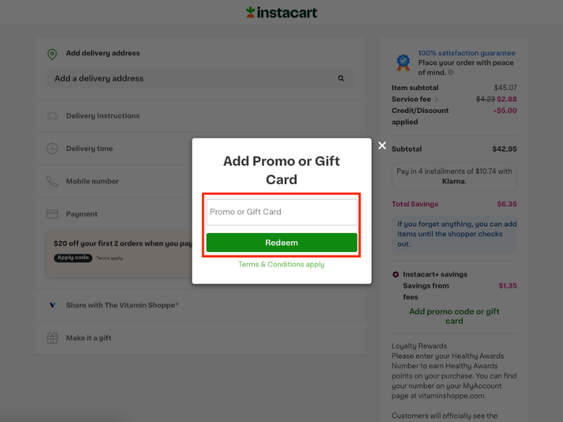 Instacart coupon