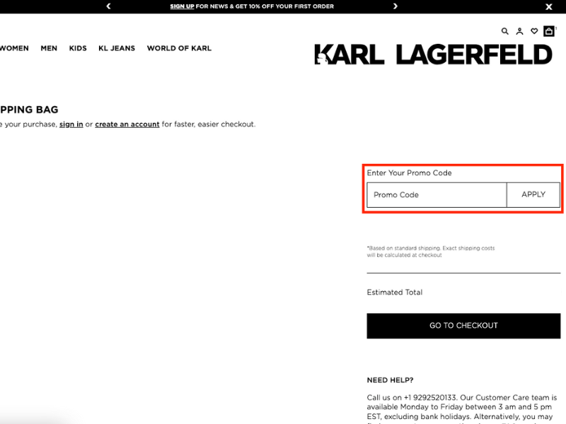 Karl Lagerfeld coupon