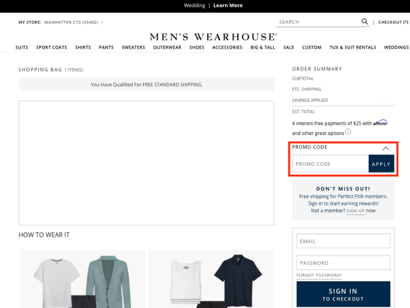 The Men's Wearhouse coupon