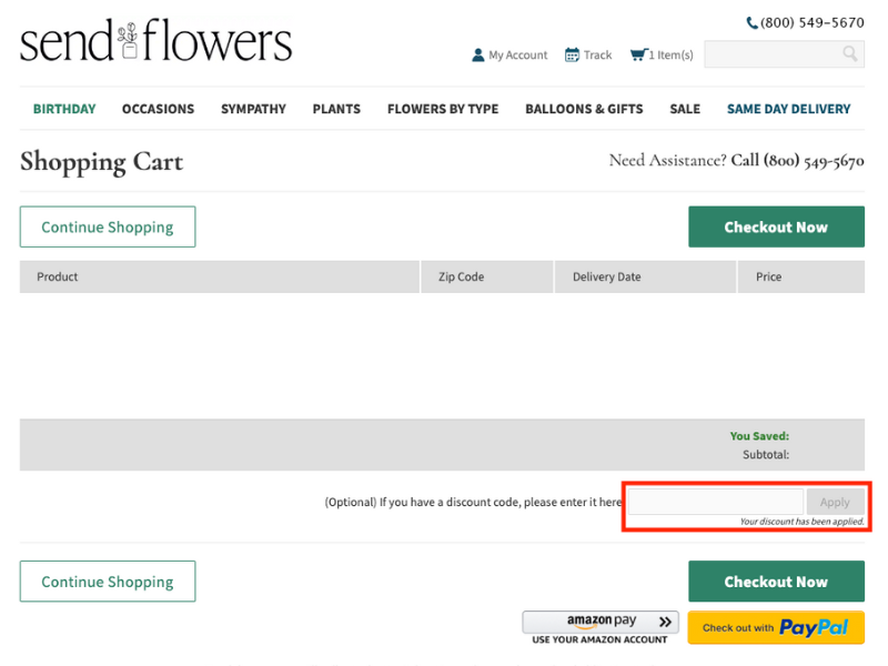 SendFlowers.com coupon