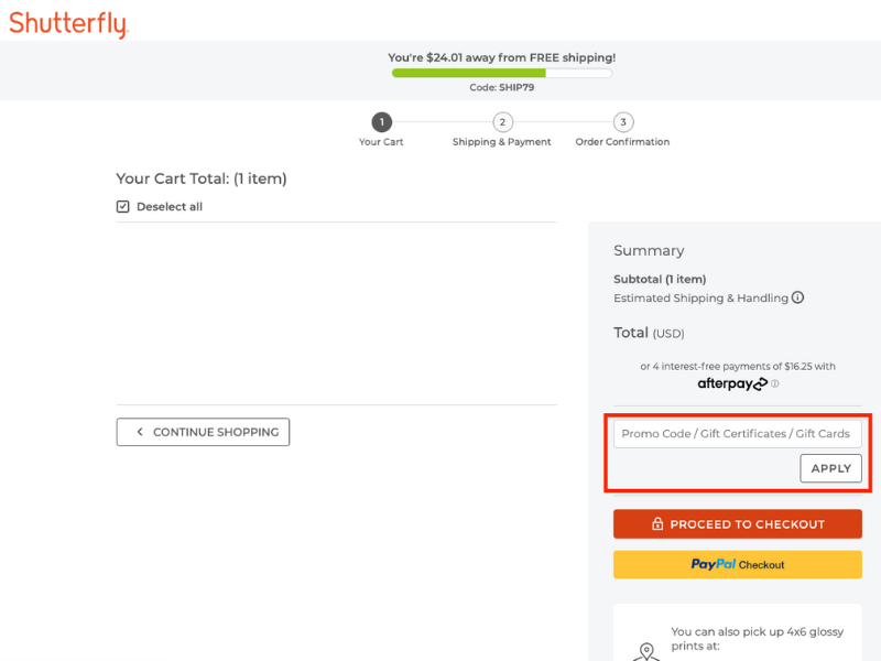 Shutterfly coupon