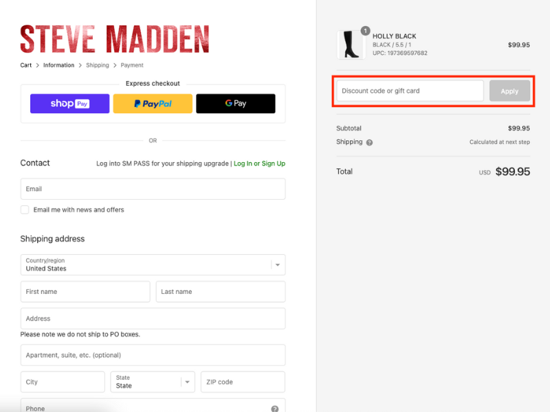 Steve Madden coupon