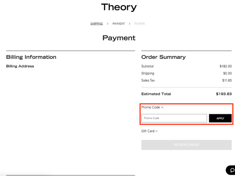 Theory coupon