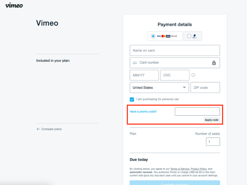 Vimeo coupon