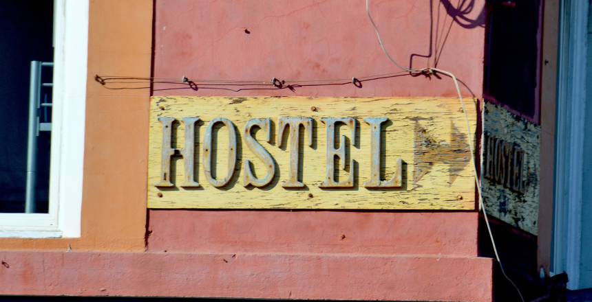 hostel sign