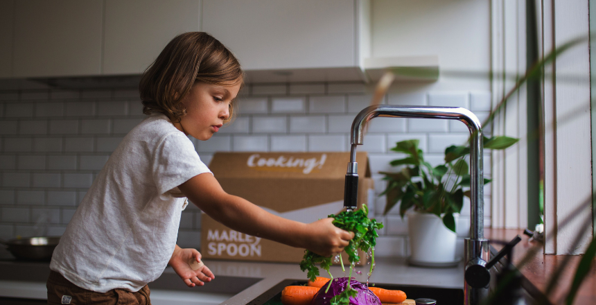 child cooking