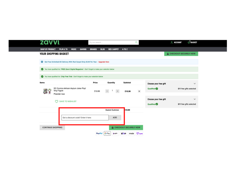 Zavvi coupon